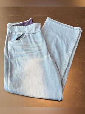 a new day Light Wash preppy denim cozy Pull-On Wide Leg Jeggings